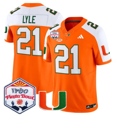 Miami Hurricanes 2026 The Fiesta Bowl Vapor Limited Stitched Jersey - Orange Alternate / Jordan Lyle