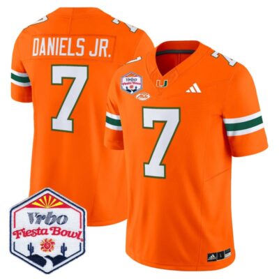 Miami Hurricanes 2026 The Fiesta Bowl Vapor Limited Stitched Jersey - Orange / CJ Daniels