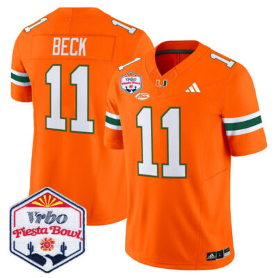 Miami Hurricanes 2026 The Fiesta Bowl Vapor Limited Stitched Jersey - Orange / Carson Beck