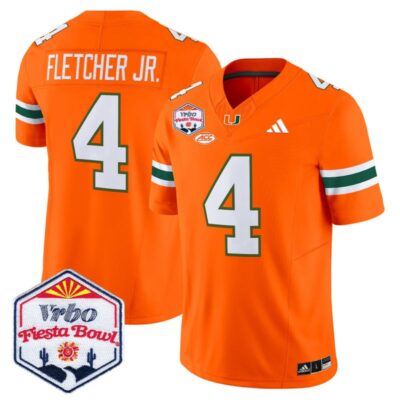 Miami Hurricanes 2026 The Fiesta Bowl Vapor Limited Stitched Jersey - Orange / Mark Fletcher Jr.