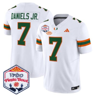 Miami Hurricanes 2026 The Fiesta Bowl Vapor Limited Stitched Jersey - White / CJ Daniels