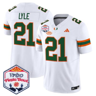 Miami Hurricanes 2026 The Fiesta Bowl Vapor Limited Stitched Jersey - White / Jordan Lyle