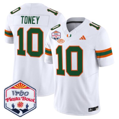 Miami Hurricanes 2026 The Fiesta Bowl Vapor Limited Stitched Jersey - White / Malachi Toney