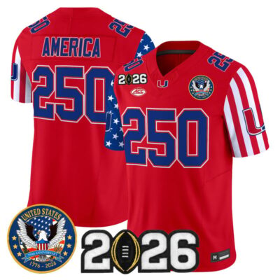 Miami Hurricanes "America250 Edition" Vapor Limited Jersey - 2026 CFP Final Patch - Red / #250 America