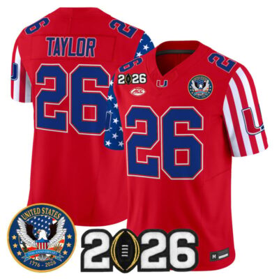 Miami Hurricanes "America250 Edition" Vapor Limited Jersey - 2026 CFP Final Patch - Red / Sean Taylor