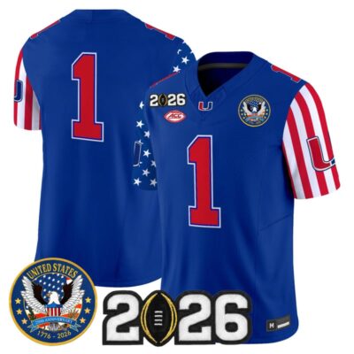 Miami Hurricanes "America250 Edition" Vapor Limited Jersey - 2026 CFP Final Patch - Royal / #1 Team