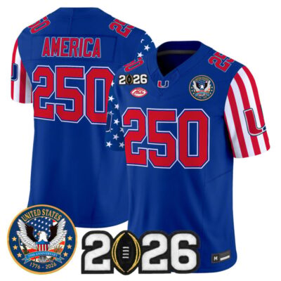 Miami Hurricanes "America250 Edition" Vapor Limited Jersey - 2026 CFP Final Patch - Royal / #250 America