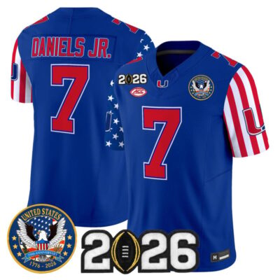 Miami Hurricanes "America250 Edition" Vapor Limited Jersey - 2026 CFP Final Patch - Royal / CJ Daniels