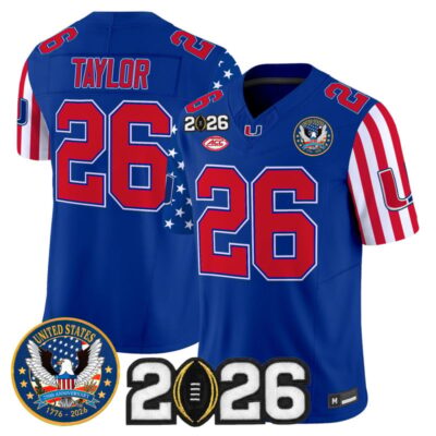 Miami Hurricanes "America250 Edition" Vapor Limited Jersey - 2026 CFP Final Patch - Royal / Sean Taylor