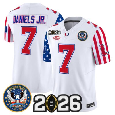 Miami Hurricanes "America250 Edition" Vapor Limited Jersey - 2026 CFP Final Patch - White / CJ Daniels