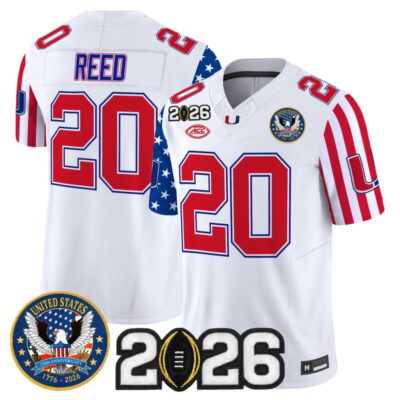 Miami Hurricanes "America250 Edition" Vapor Limited Jersey - 2026 CFP Final Patch - White / Ed Reed