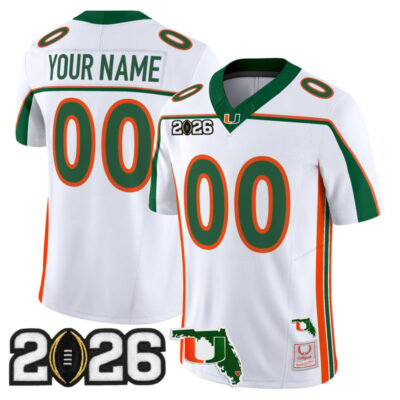 Miami Hurricanes Throwback Vapor Limited Custom Jersey - 2026 CFP Final & Florida Patch - Custom