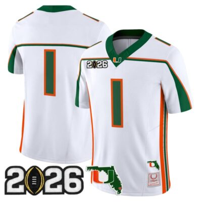 Miami Hurricanes Throwback Vapor Limited Jersey - 2026 CFP Final & Florida Patch - #1 Team
