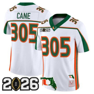 Miami Hurricanes Throwback Vapor Limited Jersey - 2026 CFP Final & Florida Patch - Cane 305
