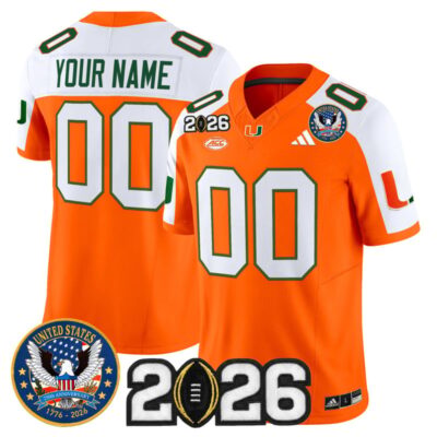 Miami Hurricanes "United States 250th Anniversary & 2026 CFP Final Patch" Vapor Limited Custom Jersey - Orange Alternate