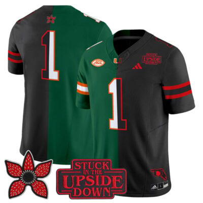 Miami Hurricanes 'Upside Down Edition' Vapor Limited Jersey - Green-Black / #1 Team