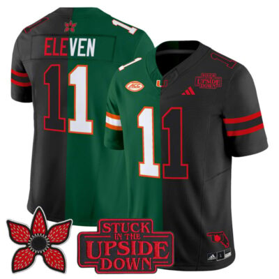 Miami Hurricanes 'Upside Down Edition' Vapor Limited Jersey - Green-Black / #11 Eleven