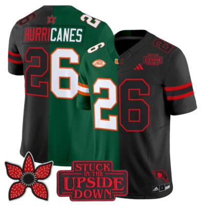 Miami Hurricanes 'Upside Down Edition' Vapor Limited Jersey - Green-Black / #26 Hurricanes