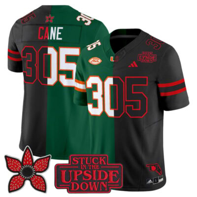 Miami Hurricanes 'Upside Down Edition' Vapor Limited Jersey - Green-Black / Cane 305