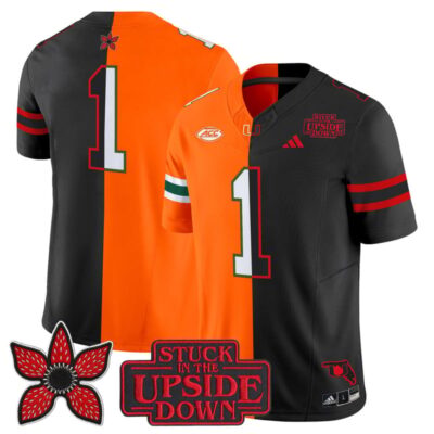 Miami Hurricanes 'Upside Down Edition' Vapor Limited Jersey - Orange-Black / #1 Team