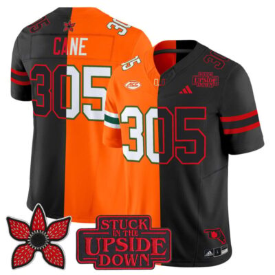 Miami Hurricanes 'Upside Down Edition' Vapor Limited Jersey - Orange-Black / Cane 305