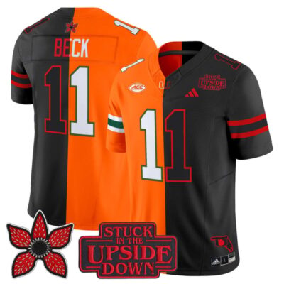 Miami Hurricanes 'Upside Down Edition' Vapor Limited Jersey - Orange-Black / Carson Beck