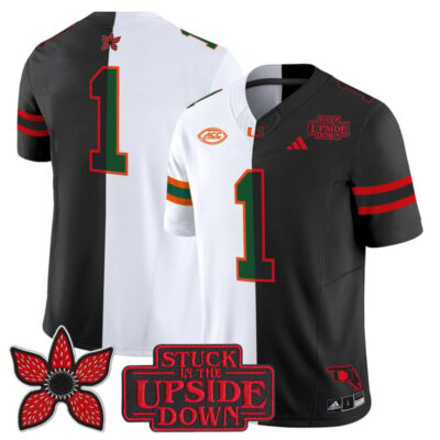 Miami Hurricanes 'Upside Down Edition' Vapor Limited Jersey - White-Black / #1 Team