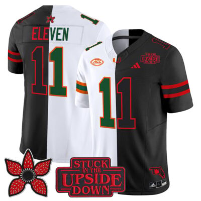 Miami Hurricanes 'Upside Down Edition' Vapor Limited Jersey - White-Black / #11 Eleven