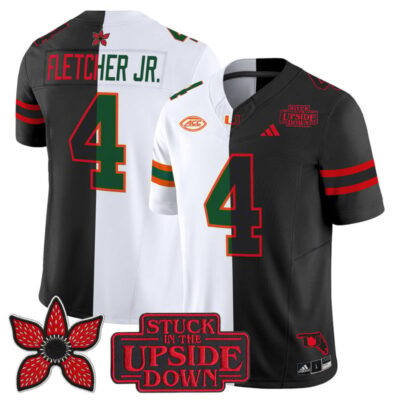 Miami Hurricanes 'Upside Down Edition' Vapor Limited Jersey - White-Black / Mark Fletcher Jr.