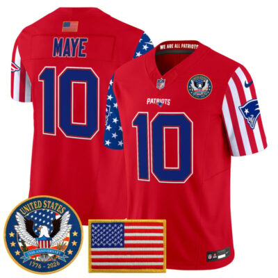 New England Patriots "America250 Edition" Vapor Limited Jersey - Red / Drake Maye