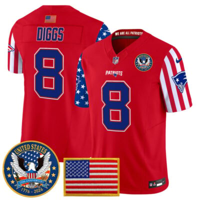 New England Patriots "America250 Edition" Vapor Limited Jersey - Red / Stefon Diggs