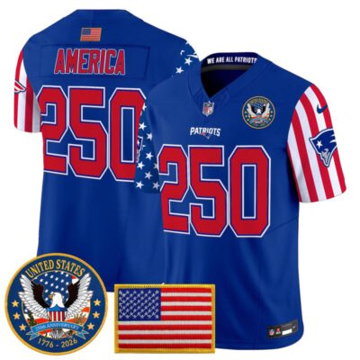 New England Patriots "America250 Edition" Vapor Limited Jersey - Royal / #250 America