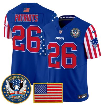 New England Patriots "America250 Edition" Vapor Limited Jersey - Royal / #26 Patriots