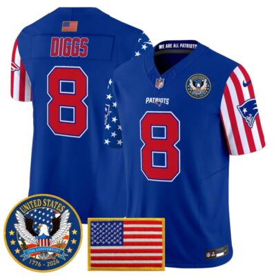 New England Patriots "America250 Edition" Vapor Limited Jersey - Royal / Stefon Diggs