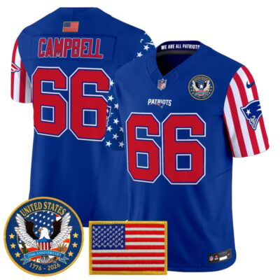 New England Patriots "America250 Edition" Vapor Limited Jersey - Royal / Will Campbell