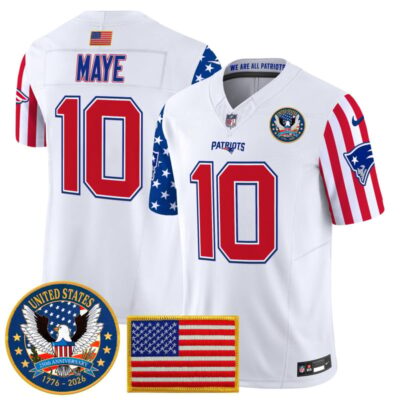 New England Patriots "America250 Edition" Vapor Limited Jersey - White / Drake Maye