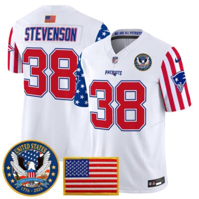 New England Patriots "America250 Edition" Vapor Limited Jersey - White / Rhamondre Stevenson
