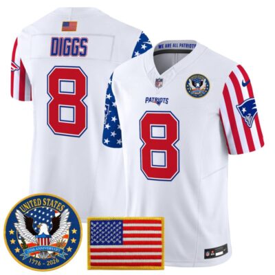 New England Patriots "America250 Edition" Vapor Limited Jersey - White / Stefon Diggs