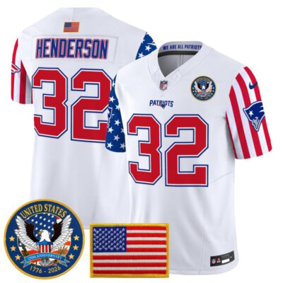 New England Patriots "America250 Edition" Vapor Limited Jersey - White / TreVeyon Henderson