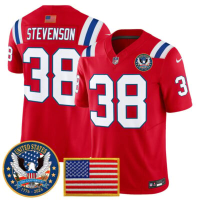 New England Patriots "United States 250th Anniversary Patch" Vapor Limited Jersey - Red / Rhamondre Stevenson