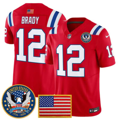 New England Patriots "United States 250th Anniversary Patch" Vapor Limited Jersey - Red / Tom Brady