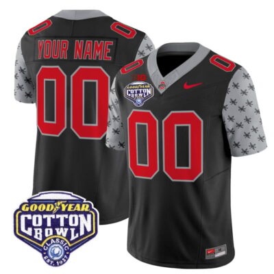 Ohio State Buckeyes 2025 Cotton Bowl Patch Vapor Limited Custom Stitched Jersey - Black