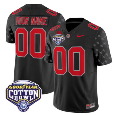 Ohio State Buckeyes 2025 Cotton Bowl Patch Vapor Limited Custom Stitched Jersey - Black Limited