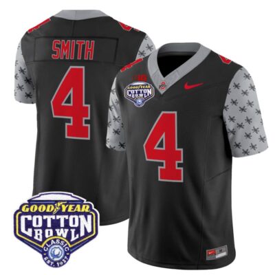 Ohio State Buckeyes 2025 Cotton Bowl Patch Vapor Limited Stitched Jersey - Black / Jeremiah Smith