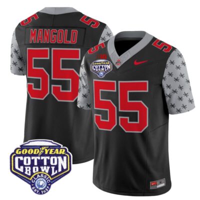 Ohio State Buckeyes 2025 Cotton Bowl Patch Vapor Limited Stitched Jersey - Black / Nick Mangold
