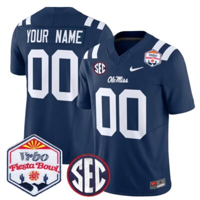 Ole Miss Rebels 2026 The Fiesta Bowl Vapor Limited Custom Stitched Jersey - Navy