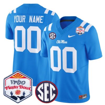 Ole Miss Rebels 2026 The Fiesta Bowl Vapor Limited Custom Stitched Jersey - Powder Blue