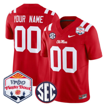 Ole Miss Rebels 2026 The Fiesta Bowl Vapor Limited Custom Stitched Jersey - Red