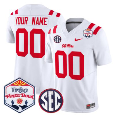Ole Miss Rebels 2026 The Fiesta Bowl Vapor Limited Custom Stitched Jersey - White
