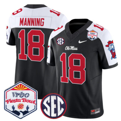 Ole Miss Rebels 2026 The Fiesta Bowl Vapor Limited Stitched Jersey - Black Alternate / Archie Manning